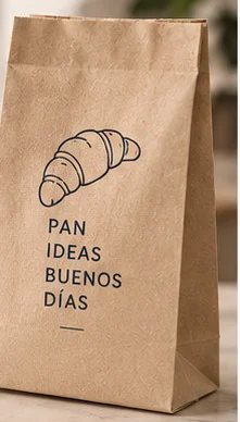 Bolsa kraft para pan con ilustración en línea